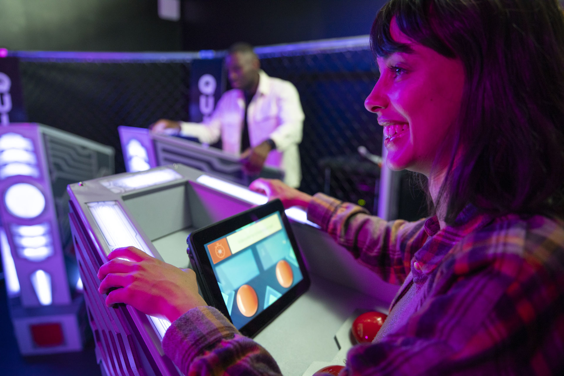 Une joueuse en pleine partie